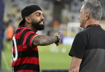 Gabigol conversa com Landim antes de Vasco x Flamengo ?- Foto: André Durão/ge